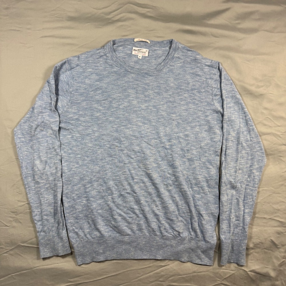 Gant Rugger Sweater Men's Medium Pullover The Griie Blue Crew Neck Preppy Casual